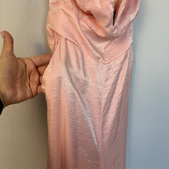 Majorelle Women's Naomi Jumpsuit Strapless Tie Waist Wide Leg Pink Cloud XXS - Picture 7 of 16